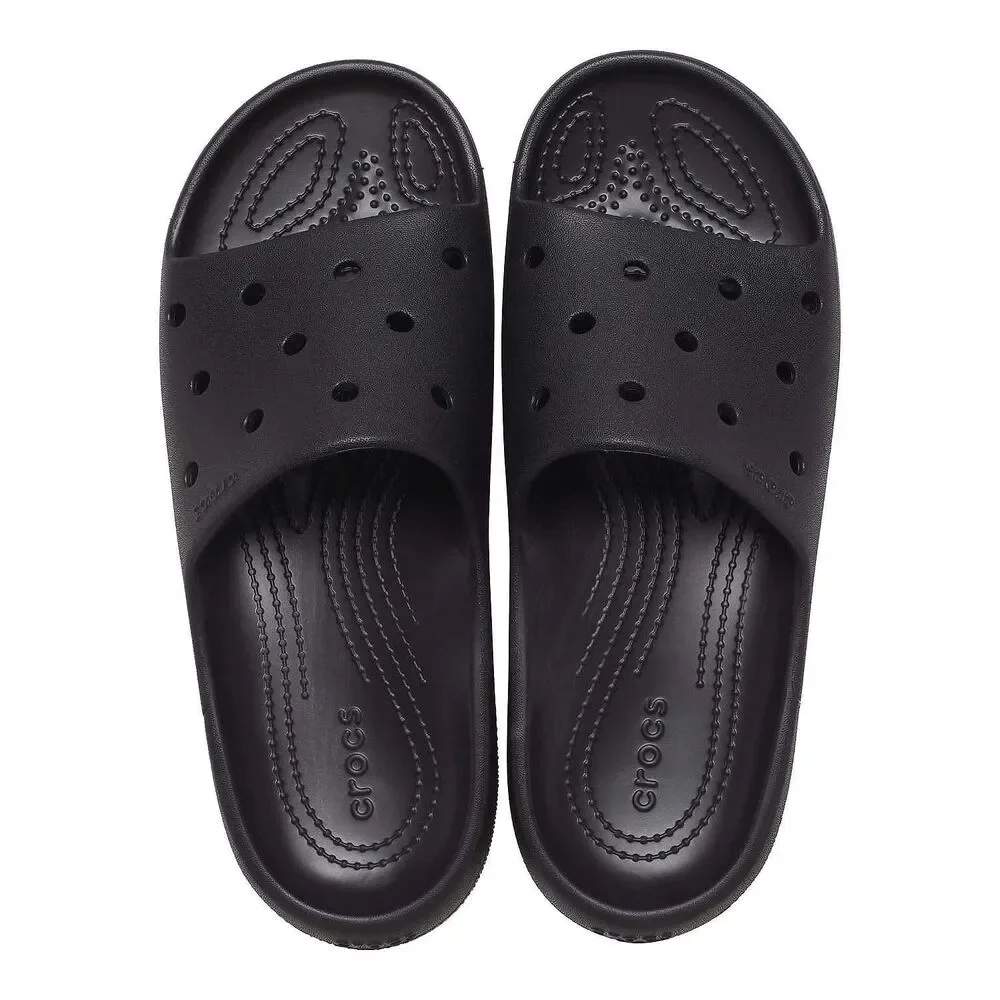 Crocs Classic Slides V2 Black Unisex mens 5 womens 7 Iconic Comfort Sandals